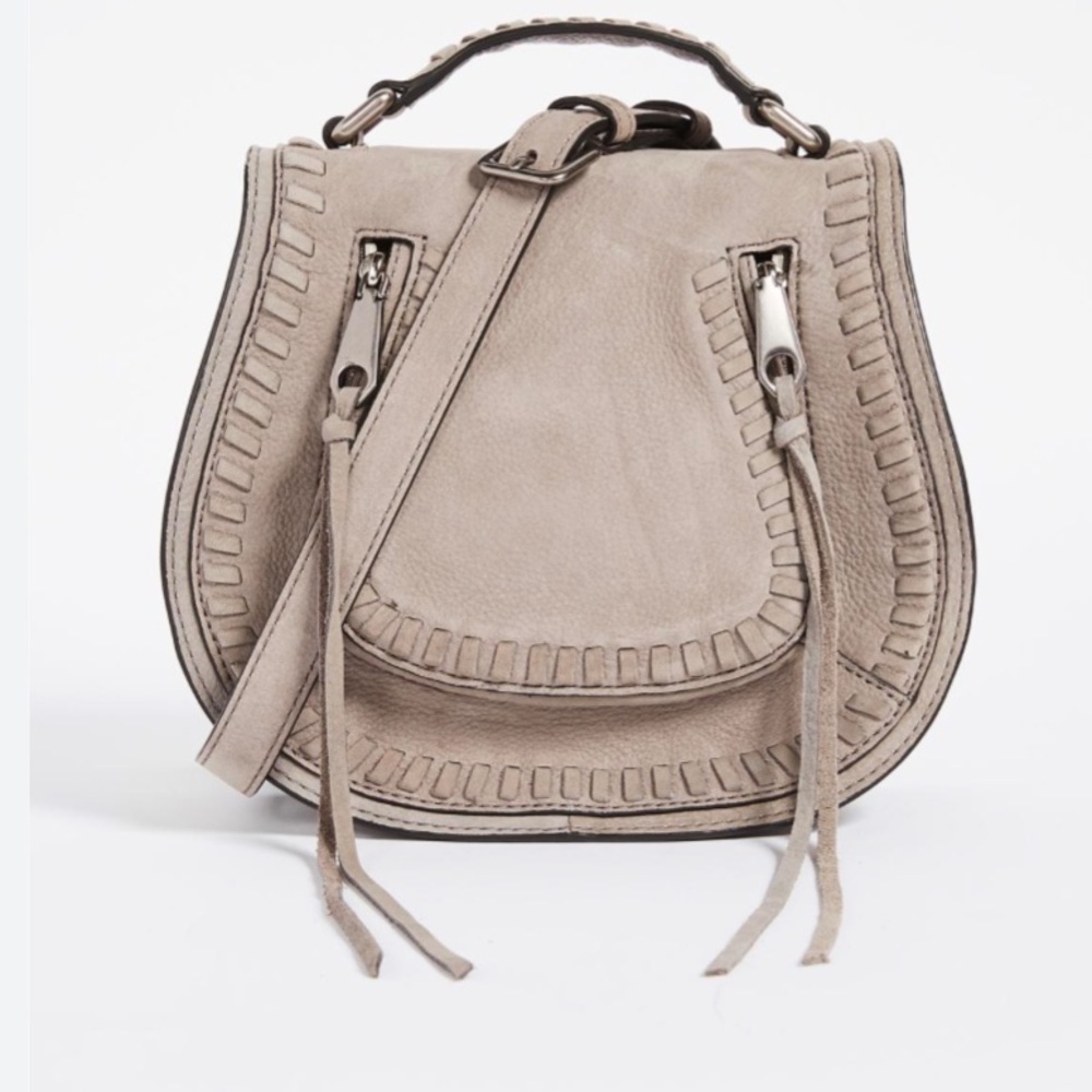 Rebecca Minkoff Vanity Light Gray Suede Saddle Bag